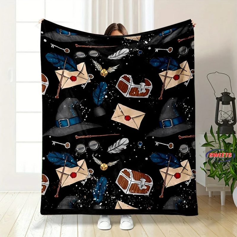 Soft Flannel Magic Hat Pattern Cozy Throw Blanket - Image 12