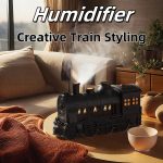 Retro Train Style Air Humidifier with LED Light and Mist