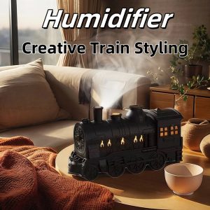 Retro Train Style Air Humidifier with LED Light and Mist