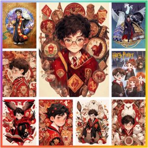 Red Cartoon Mosaic 5D Embroidery Diamond Painting Kit