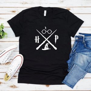 Wizard Hat and Magic Wand Graphic Casual T-Shirt