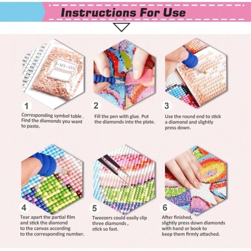 Red Cartoon Mosaic 5D Embroidery Diamond Painting Kit - Image 6
