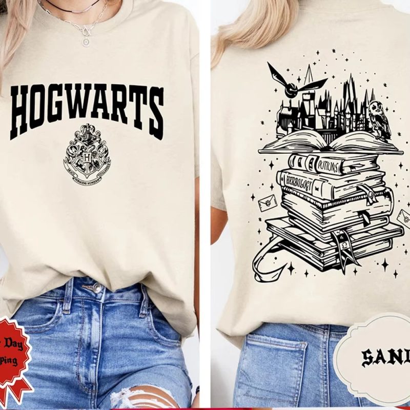 Wizard Castle and Spell Book Graphic Cotton Shirt - Image 6