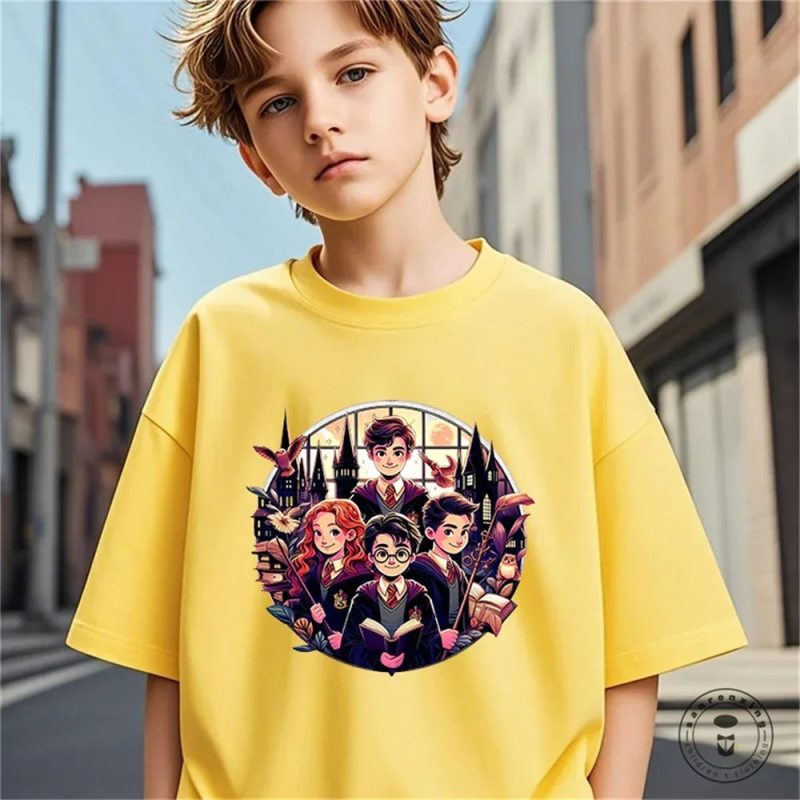 Summer Harry Potter Girls’ Graphic Casual Cotton T-Shirt - Image 2