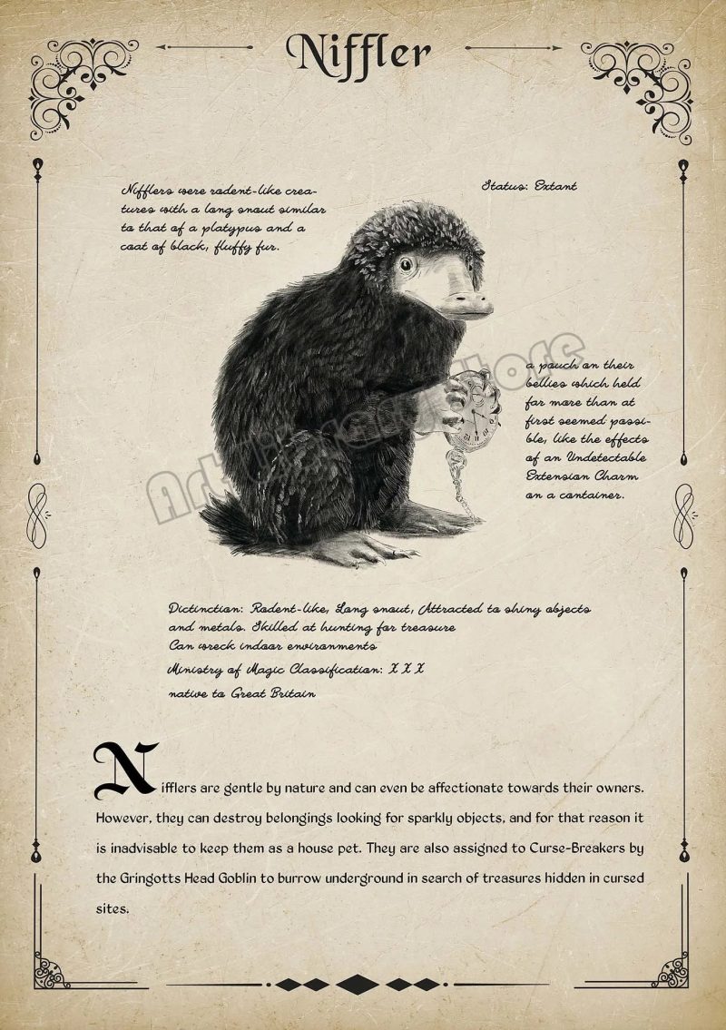 Retro Wizard World Magical Creatures Wall Art Poster - Image 15