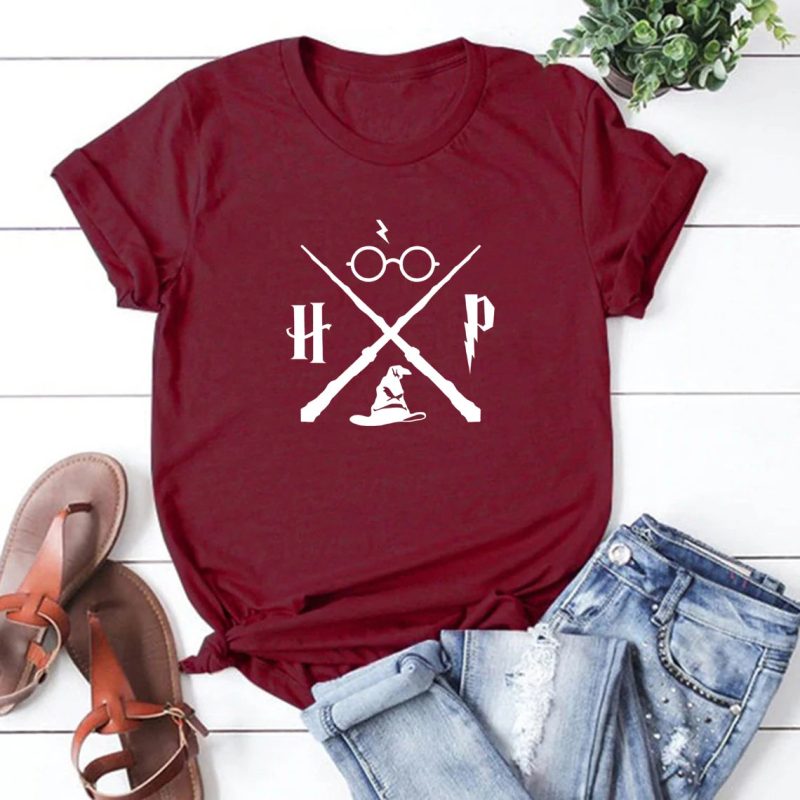 Wizard Hat and Magic Wand Graphic Casual T-Shirt - Image 6
