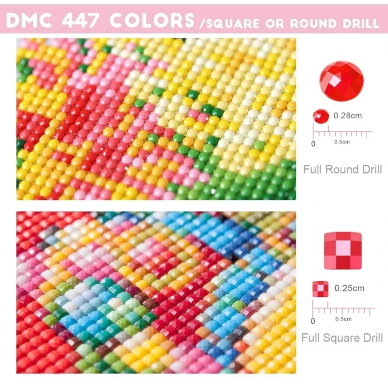Red Cartoon Mosaic 5D Embroidery Diamond Painting Kit - Image 4