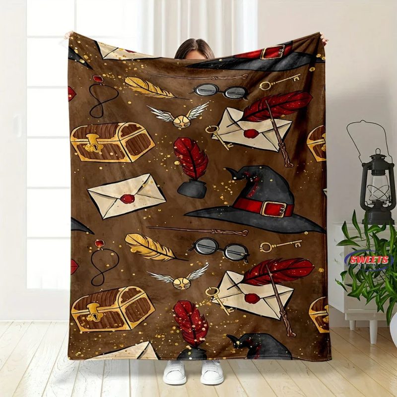 Soft Flannel Magic Hat Pattern Cozy Throw Blanket - Image 3
