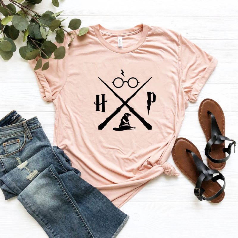 Wizard Hat and Magic Wand Graphic Casual T-Shirt - Image 5