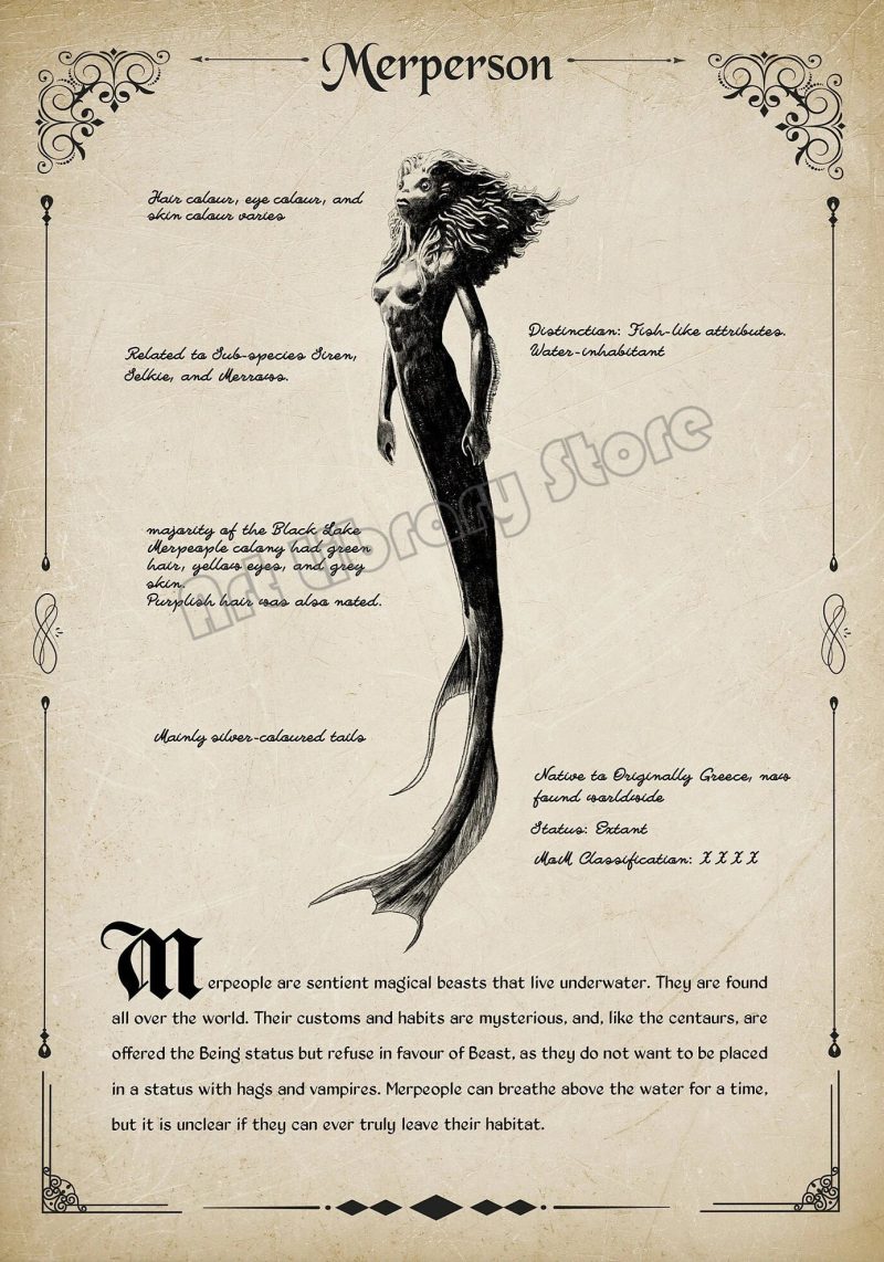 Retro Wizard World Magical Creatures Wall Art Poster - Image 10