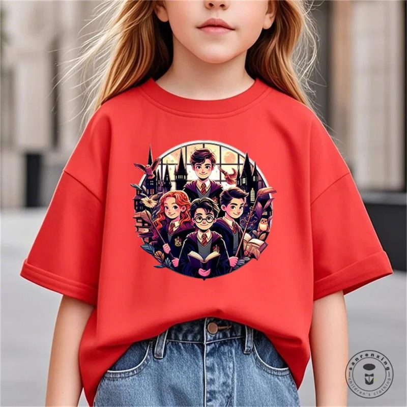 Summer Harry Potter Girls’ Graphic Casual Cotton T-Shirt - Image 23