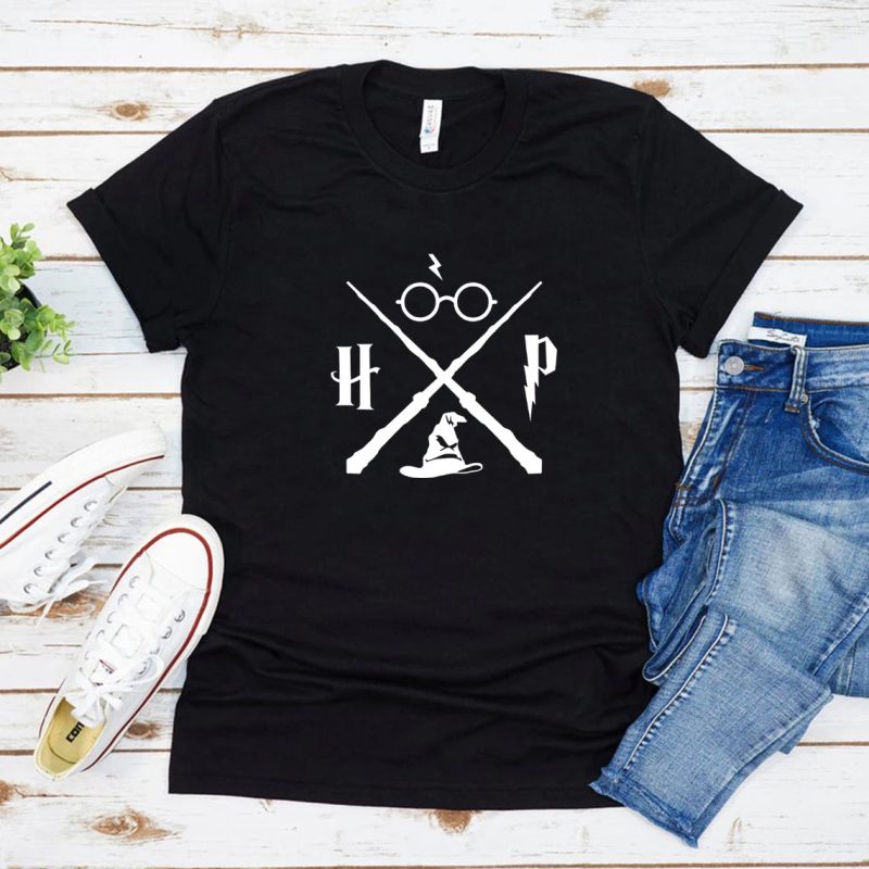 Wizard Hat and Magic Wand Graphic Casual T-Shirt - Image 8