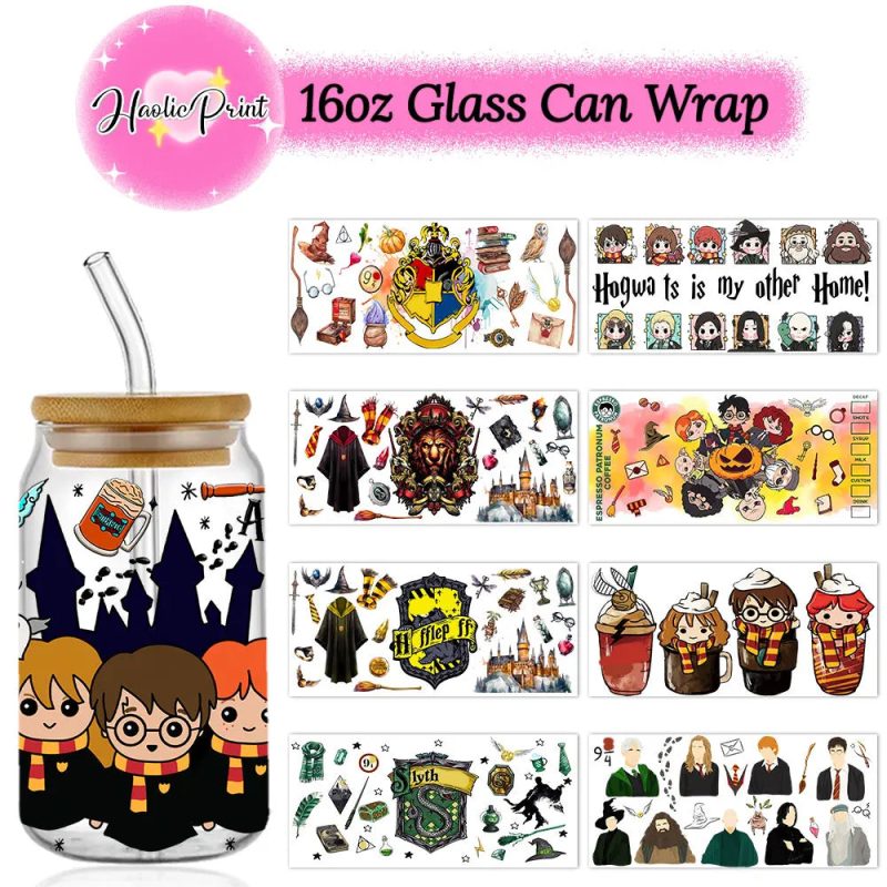 Wizard World UV DTF 16oz Glass Cup Wrap