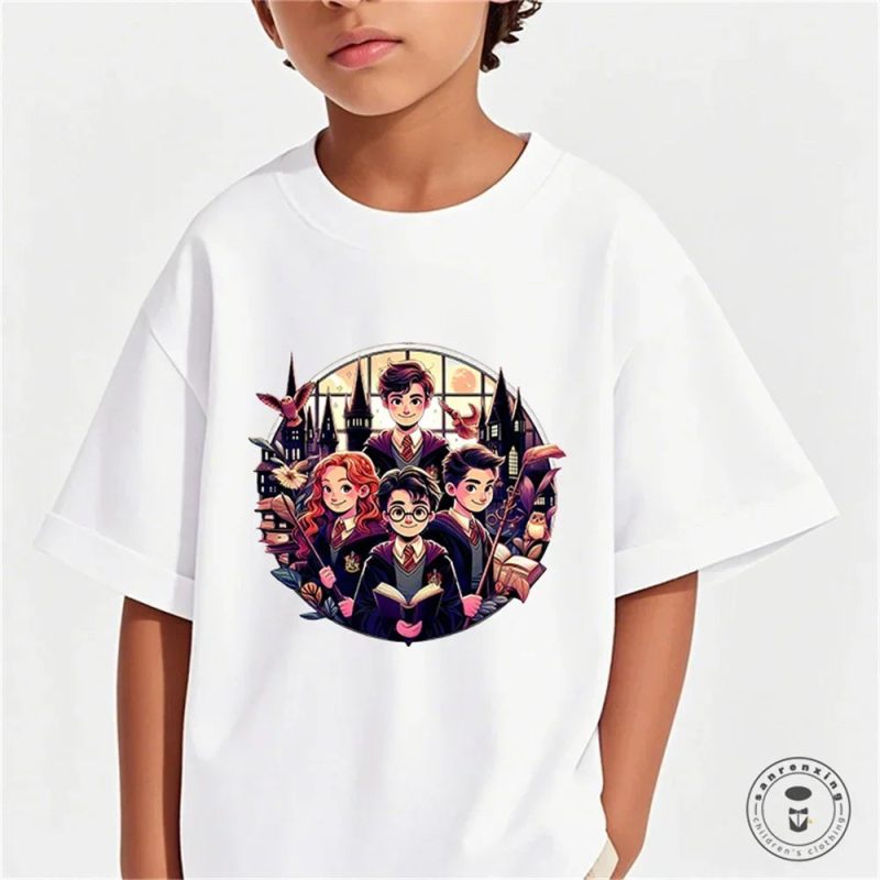 Summer Harry Potter Girls’ Graphic Casual Cotton T-Shirt - Image 3
