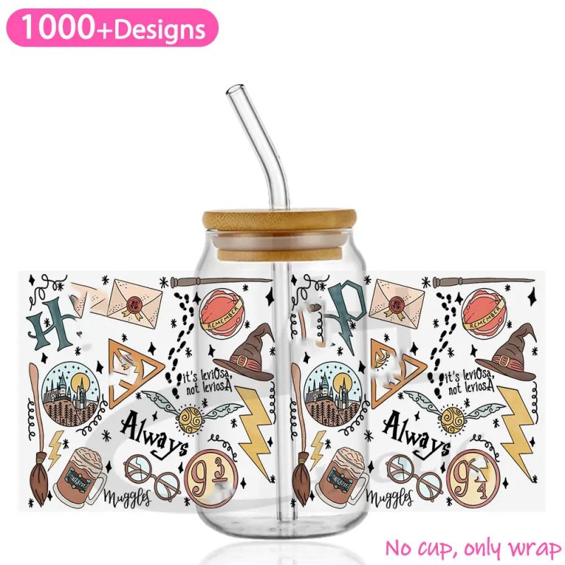 Wizard World UV DTF 16oz Glass Cup Wrap - Image 4