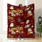 Soft Flannel Magic Hat Pattern Cozy Throw Blanket