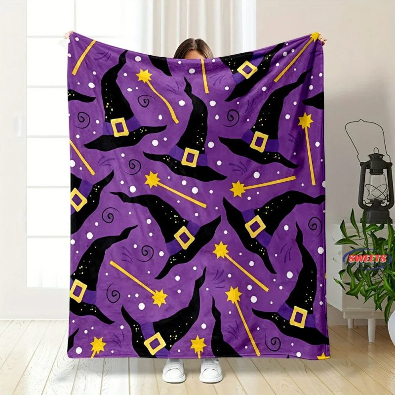Soft Flannel Magic Hat Pattern Cozy Throw Blanket - Image 4