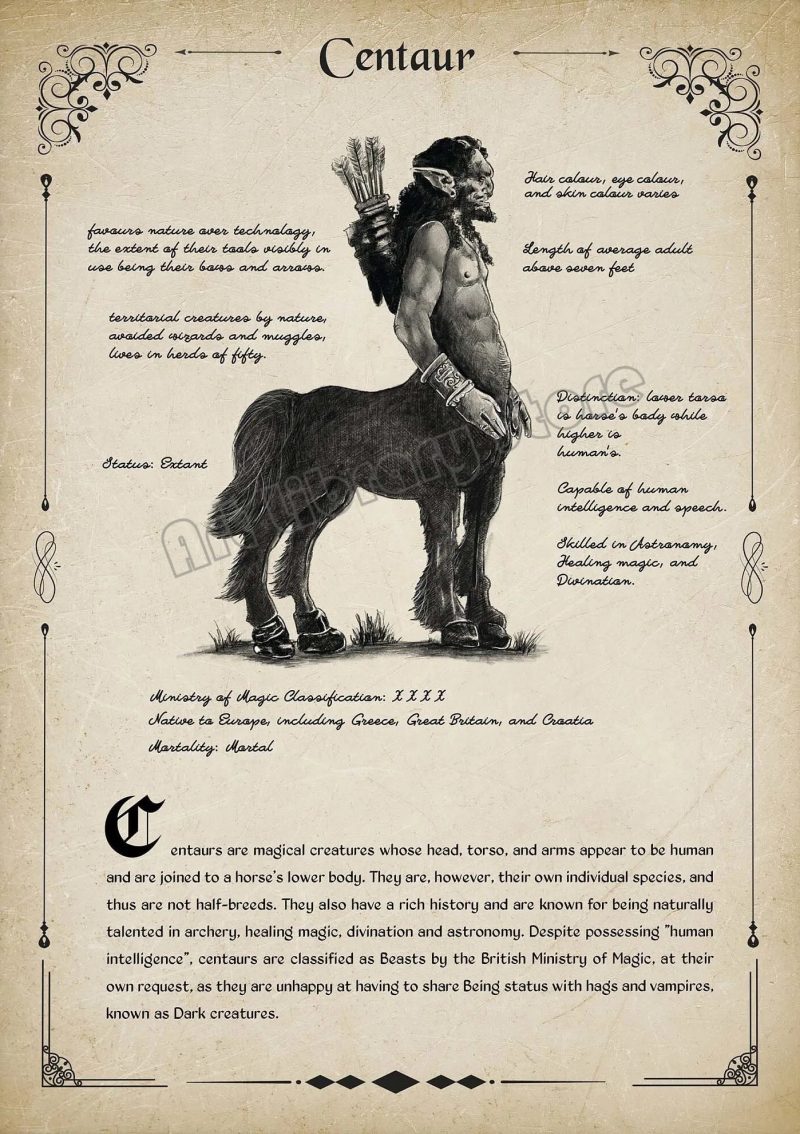 Retro Wizard World Magical Creatures Wall Art Poster - Image 11